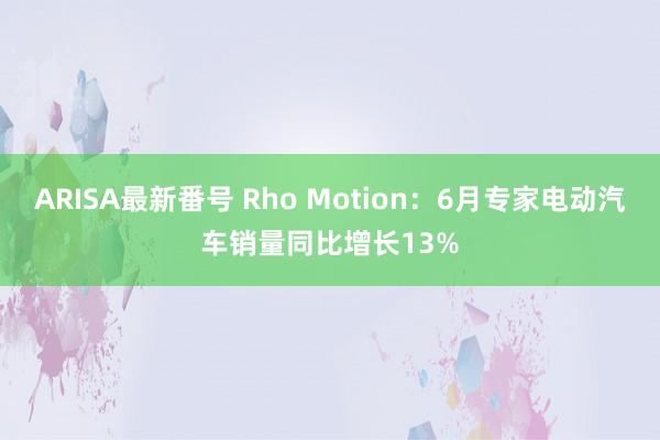 ARISA最新番号 Rho Motion：6月专家电动汽车销量同比增长13%