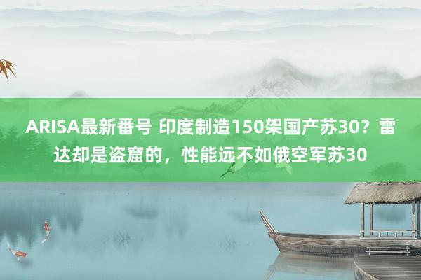 ARISA最新番号 印度制造150架国产苏30？雷达却是盗窟的，性能远不如俄空军苏30