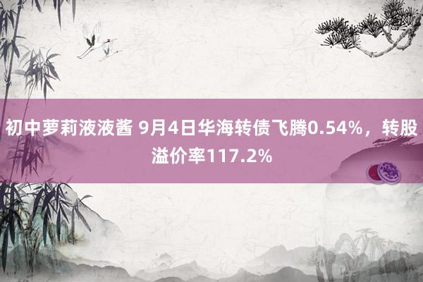 初中萝莉液液酱 9月4日华海转债飞腾0.54%，转股溢价率117.2%