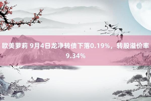 欧美萝莉 9月4日龙净转债下落0.19%，转股溢价率9.34%