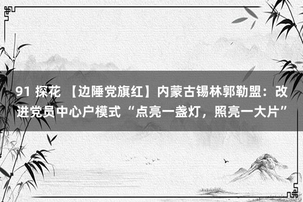 91 探花 【边陲党旗红】内蒙古锡林郭勒盟：改进党员中心户模式 “点亮一盏灯，照亮一大片”