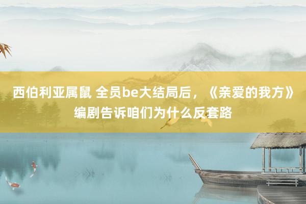 西伯利亚属鼠 全员be大结局后，《亲爱的我方》编剧告诉咱们为什么反套路