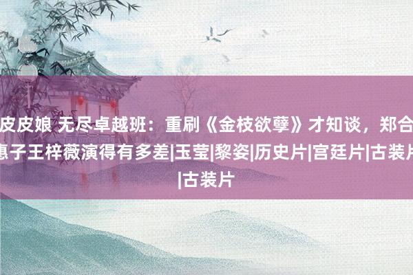 皮皮娘 无尽卓越班：重刷《金枝欲孽》才知谈，郑合惠子王梓薇演得有多差|玉莹|黎姿|历史片|宫廷片|古装片